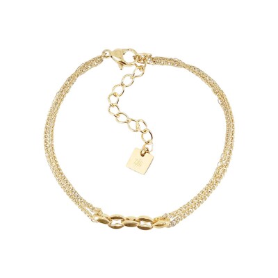 Bracelet Zag Ira en acier doré