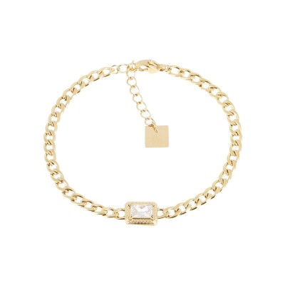 Bracelet Zag Inara en acier doré et oxyde de zirconium