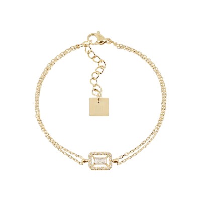 Bracelet Zag Cerea en acier doré et oxyde de zirconium