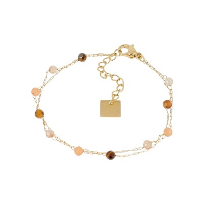 Bracelet Zag Octavia en acier doré, Nude