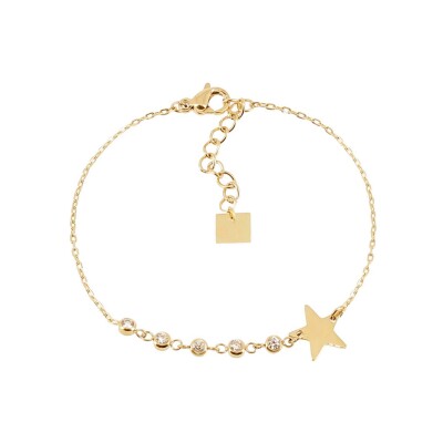 Bracelet Zag Ilythe en acier doré et oxyde de zirconium