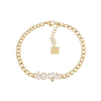 Bracelet Zag Cosia en acier doré et oxyde de zirconium