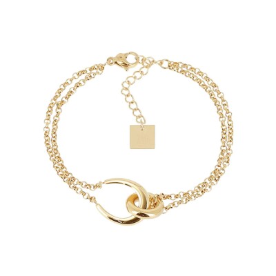 Bracelet Zag Felik en acier doré