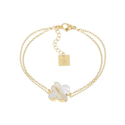 Bracelet Zag Azzo en acier doré et nacre