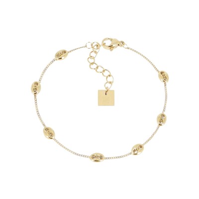 Bracelet Zag Santino en acier doré