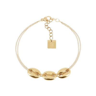 Bracelet Zag Vittori en acier doré