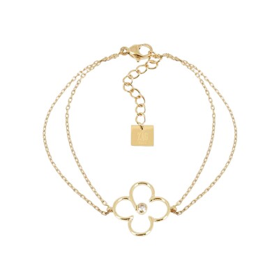 Bracelet Zag Emilia en acier doré et oxyde de zirconium