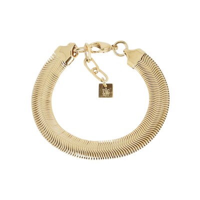 Bracelet Zag Warren en acier doré