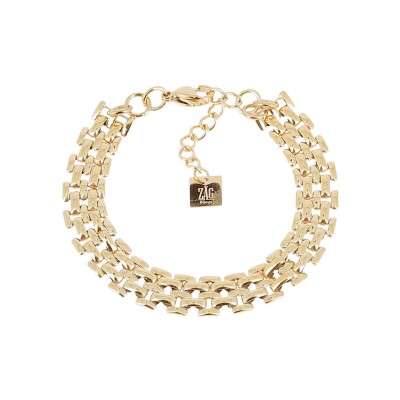 Bracelet Zag Verbena en acier doré