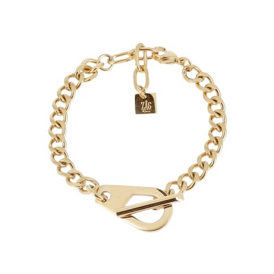 Bracelet Zag Jesse en acier doré