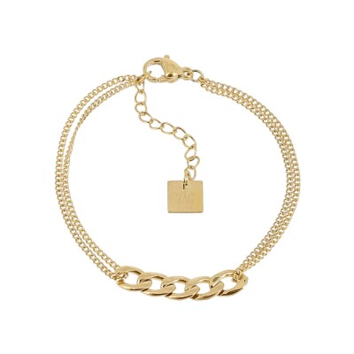 Bracelet Zag Devin en acier doré
