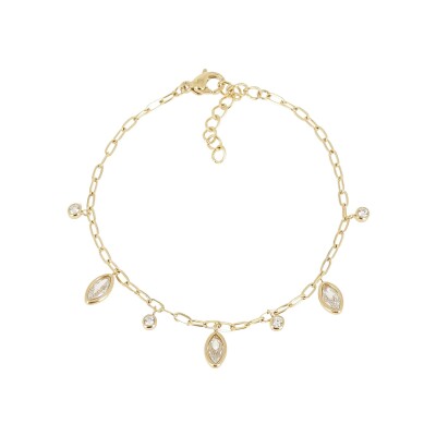 Bracelet Zag Azelie en acier doré et oxyde de zirconium