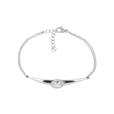 Bracelet Zag Ornella en acier et oxyde de zirconium