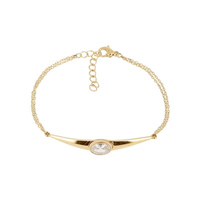 Bracelet Zag Ornella en acier doré et oxyde de zirconium