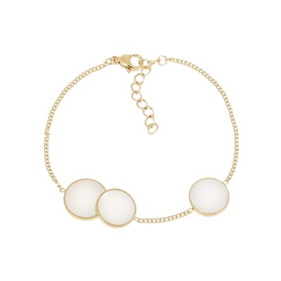 Bracelet Zag Anouk en acier doré et nacre
