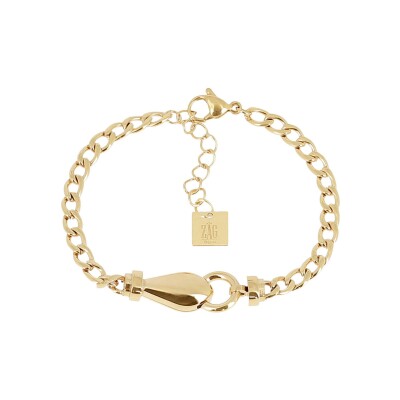 Bracelet Zag Fuza en acier doré