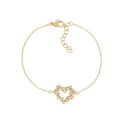 Bracelet Zag Hocha en acier doré et oxyde de zirconium