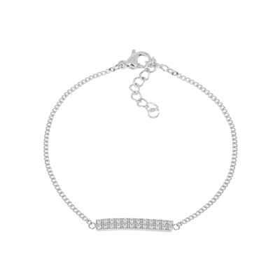 Bracelet Zag Cinzia en acier et oxyde de zirconium