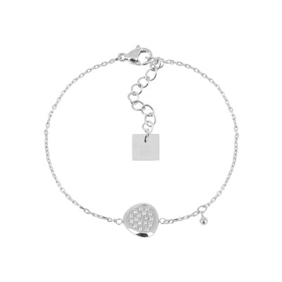 Bracelet Zag Niralis en acier et oxyde de zirconium