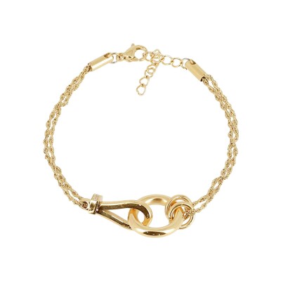 Bracelet Zag Veyra en acier doré et oxyde de zirconium