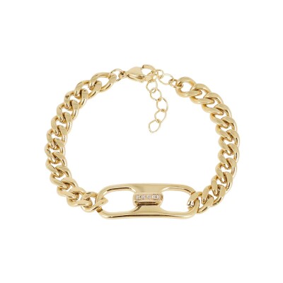 Bracelet Zag Oxya en acier doré et oxyde de zirconium