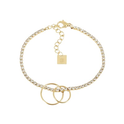 Bracelet Zag Ananta  en acier doré