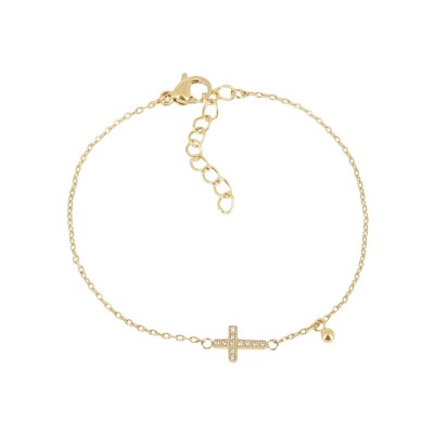 Bracelet Zag Alvida en acier doré et oxyde de zirconium