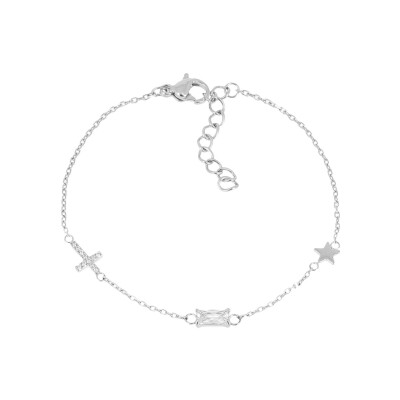 Bracelet Zag Sansor en acier et oxyde de zirconium