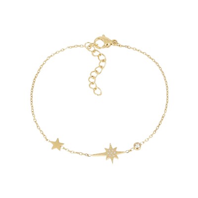 Bracelet Zag Dresden en acier doré et oxyde de zirconium