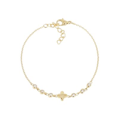 Bracelet Zag Shanks en acier doré et oxyde de zirconium