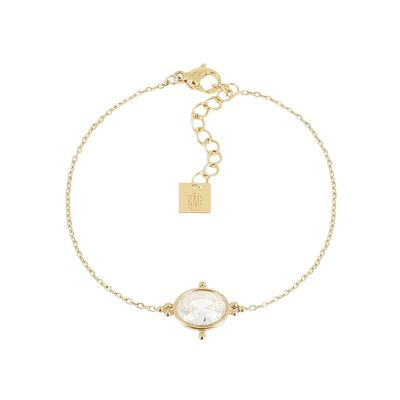 Bracelet Zag Nysa  en acier doré et oxyde de zirconium
