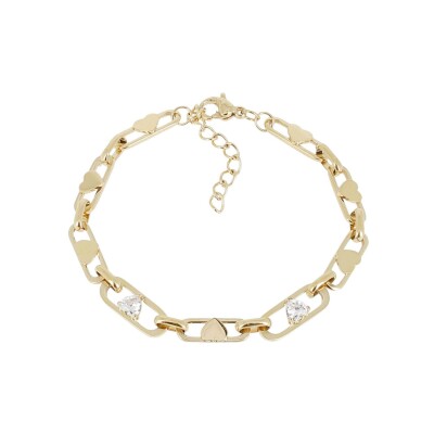 Bracelet Zag Seraphina en acier doré et oxyde de zirconium