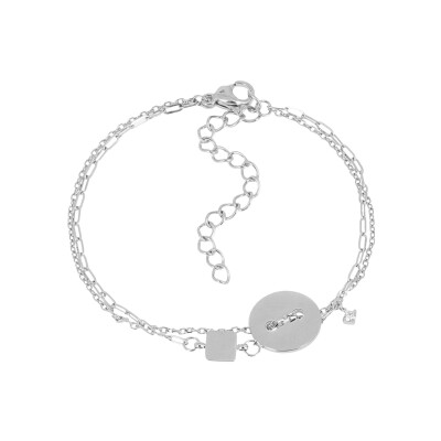 Bracelet Zag Indira en acier et oxyde de zirconium