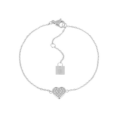 Bracelet Zag Aimée  en acier et oxyde de zirconium