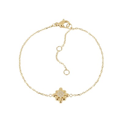 Bracelet Zag Acilia en acier doré et oxyde de zirconium