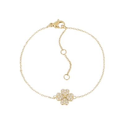 Bracelet Zag Kikai en acier doré et oxyde de zirconium