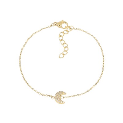 Bracelet Zag Noélie en acier doré et oxyde de zirconium