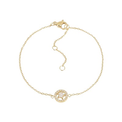 Bracelet Zag Alvéria en acier doré et oxyde de zirconium