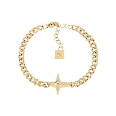 Bracelet Zag Thingy  en acier doré et oxyde de zirconium