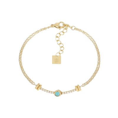 Bracelet Zag Ghisoni  en acier doré et oxyde de zirconium
