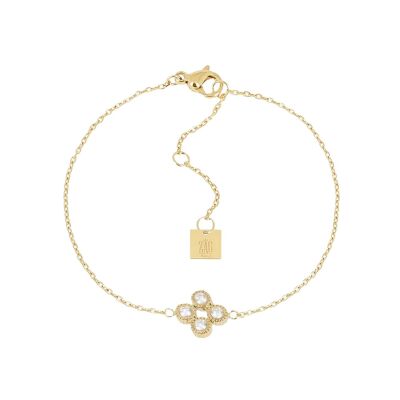 Bracelet Zag Candela  en acier doré et oxyde de zirconium