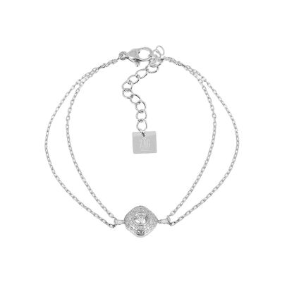 Bracelet Zag Ermi  en acier et oxyde de zirconium