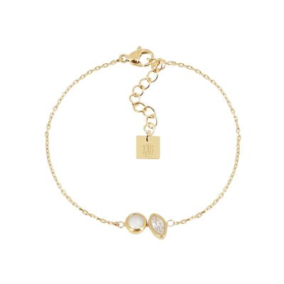 Bracelet Zag Ruffano  en acier doré et nacre