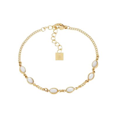 Bracelet Zag Alcamo en acier doré et nacre