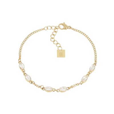 Bracelet Zag Marsala  en acier doré et oxyde de zirconium