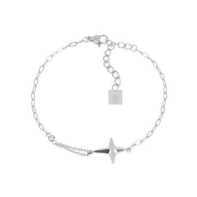 Bracelet Zag Tandalo  en acier et oxyde de zirconium