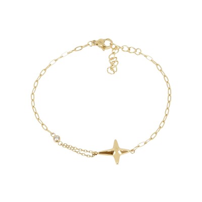 Bracelet Zag Tandalo en acier doré et oxyde de zirconium