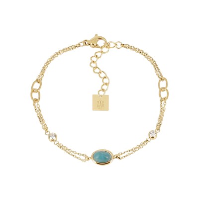 Bracelet Zag Carini en acier doré et oxyde de zirconium