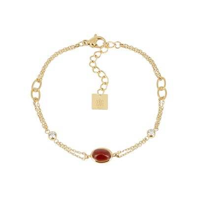 Bracelet Zag Carini en acier doré et oxyde de zirconium