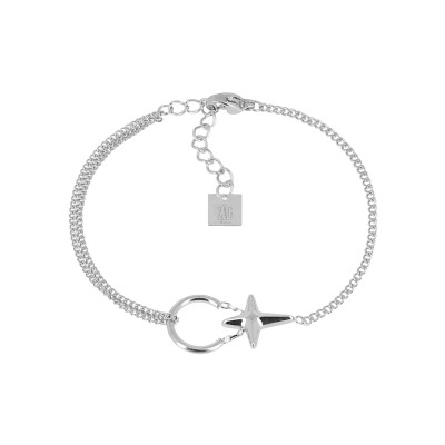 Bracelet Zag Montresta en acier et oxyde de zirconium